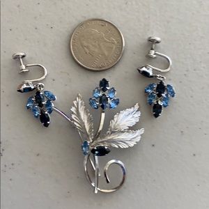 Vintage art sterling brooch and earrings